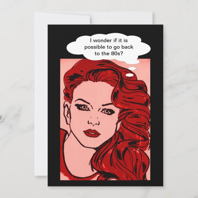 Invitation à la fête à thème des années 80 art pop (Devant)