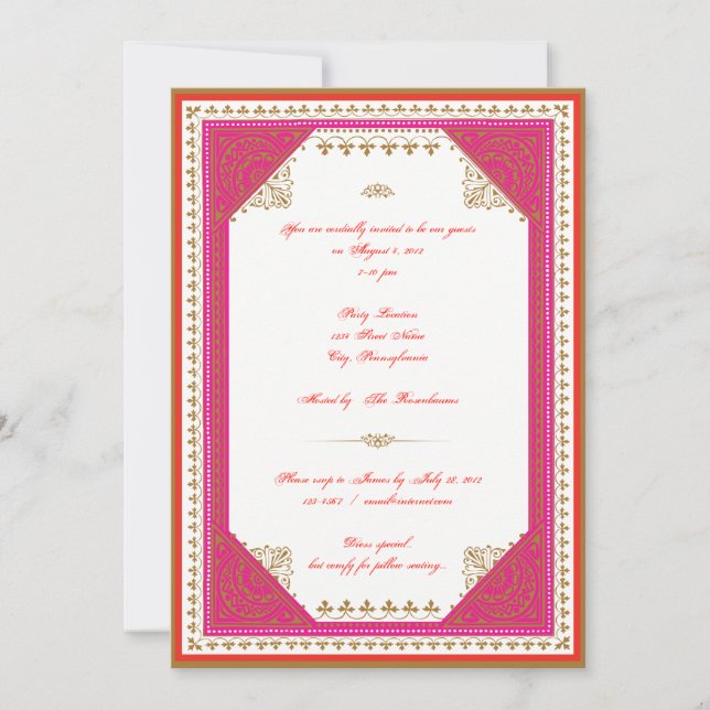 invitation à la fête à thème marocaine (Devant)