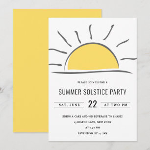 Invitation à la fête amusante du solstice d'été en