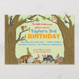 Invitation à la fête animalière Spring Woodland