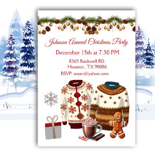 Invitation à la fête annuelle du pull de Noël