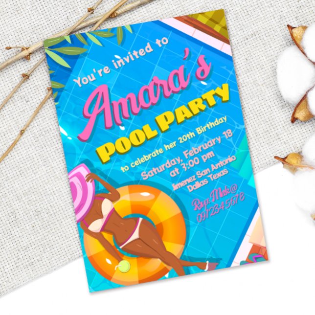Invitation à la fête au bord de la piscine (Pool Party Invitation)