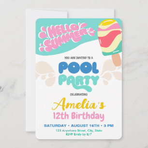 Invitation à la fête au bord de la piscine