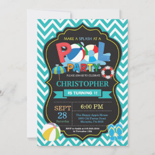 Invitation à la fête au bord de la piscine Aqua Sp