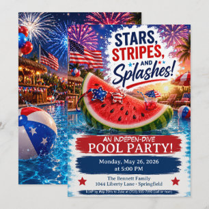 Invitation à la fête au bord de la piscine avec pa
