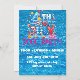 Invitation à la fête au bord de la piscine du 14 j