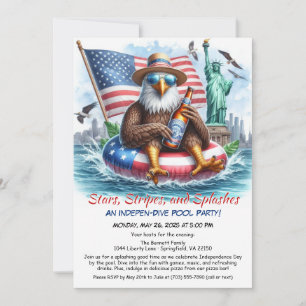 Invitation à la fête au bord de la piscine du 4 ju