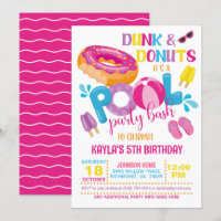 Invitation à la fête au bord de la piscine Dunk &