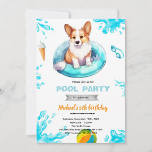 Invitation à la fête au bord de la piscine pour Co