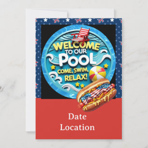Invitation à la fête au bord de la piscine pour le