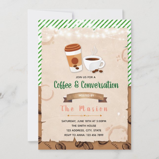 Invitation à la fête autour du café (Devant)