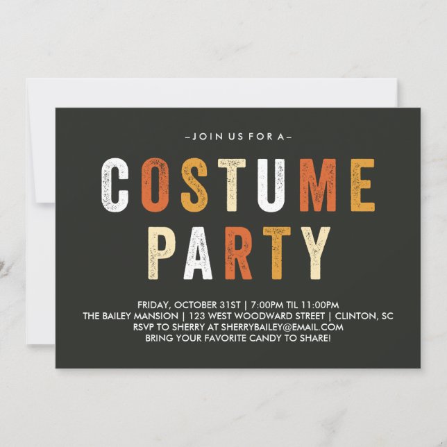 Invitation à la fête costumée de Candy Corn Hallow (Devant)