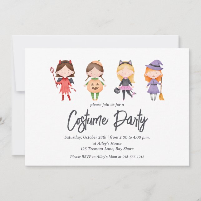 Invitation à la fête costumée de l'Halloween pour  (Devant)