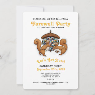 Invitation à la fête d'adieu des écureuils disco