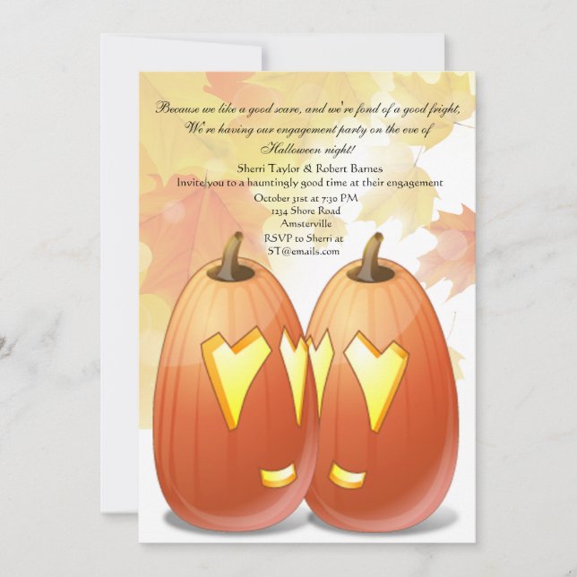 Invitation à la fête d'amour d'Halloween (Devant)