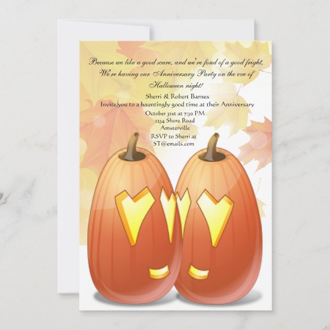Invitation à la fête d'amour d'Halloween (Devant)