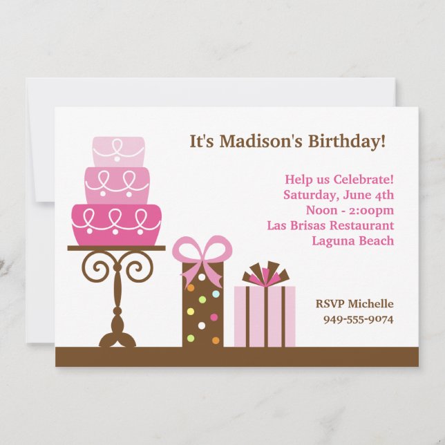  Invitation à la fête d'anniversaire (Devant)