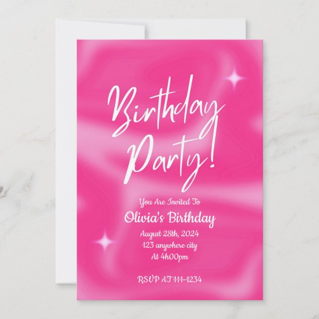 INVITATION À LA FÊTE D'ANNIVERSAIRE (Devant)
