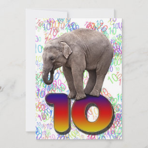 Invitation à la fête d'anniversaire 10, avec des é
