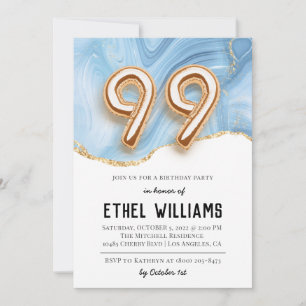Invitation à la fête d'anniversaire 99 ans