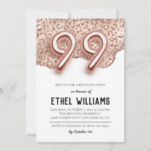 Invitation à la fête d'anniversaire 99 ans