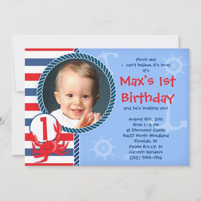 Invitation à la fête d'anniversaire à thème du cra (Devant)