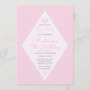 Invitation à la fête d'anniversaire à thème Spa