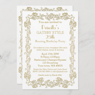 Invitation à la fête d'anniversaire Art Déco, Femm