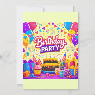 Invitation à la fête d'anniversaire aux ballons lu