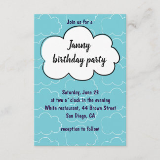 Invitation à la fête d'anniversaire avec de mignon