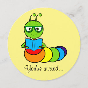 Invitation à la fête d'anniversaire avec le ver de