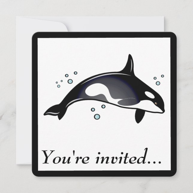 Invitation à la fête d'anniversaire avec Orca Whal (Devant)