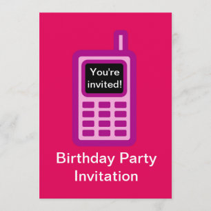 Invitation à la fête d'anniversaire avec un téléph