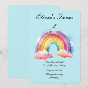 invitation à la fête d'anniversaire bleu bébé