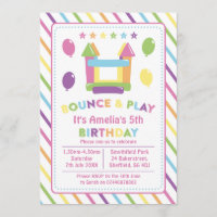 Invitation à la fête d'anniversaire Bounce house