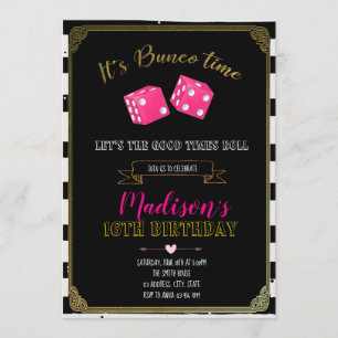 Invitation à la fête d'anniversaire Bunco