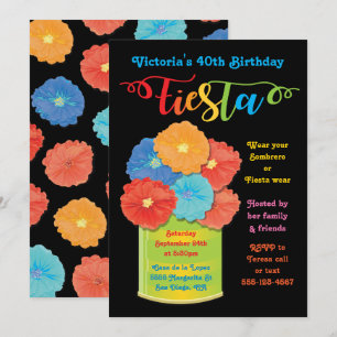 Invitation à la fête d'anniversaire Can Fiesta