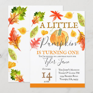 Invitation à la fête d'anniversaire Citrouille aut