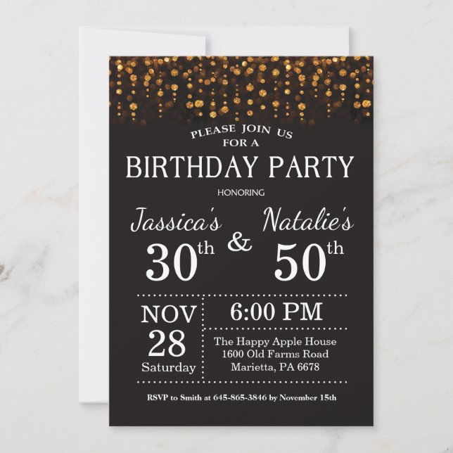 Invitation à la fête d'anniversaire conjointe des  (Devant)