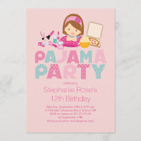 Invitation à la fête d'anniversaire Cute Tween Paj