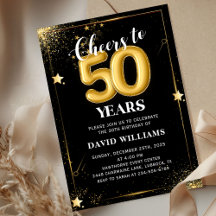 Invitation à la fête d'anniversaire de 50 ans Blac