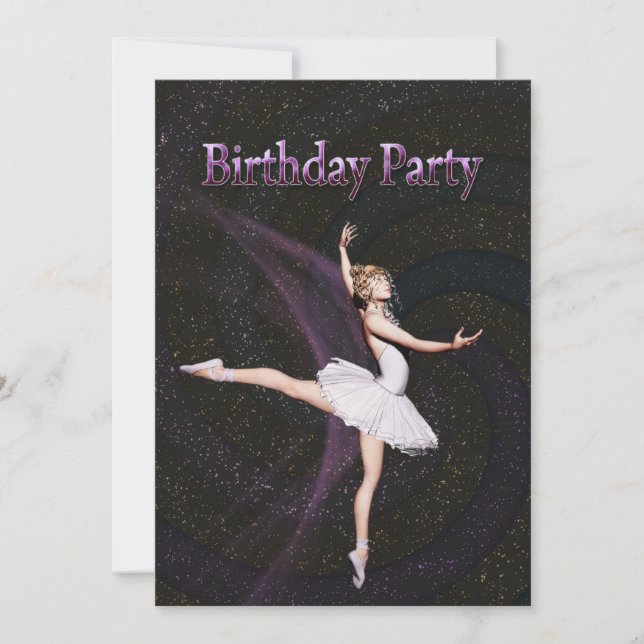 Invitation à la fête d'anniversaire de Ballerina (Devant)