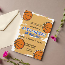 Invitation à la fête d'anniversaire de basketball
