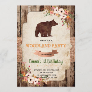 Invitation à la fête d'anniversaire de Bear woland