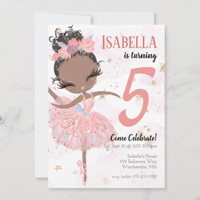 Invitation à la fête d'anniversaire de Black Balle (Devant)