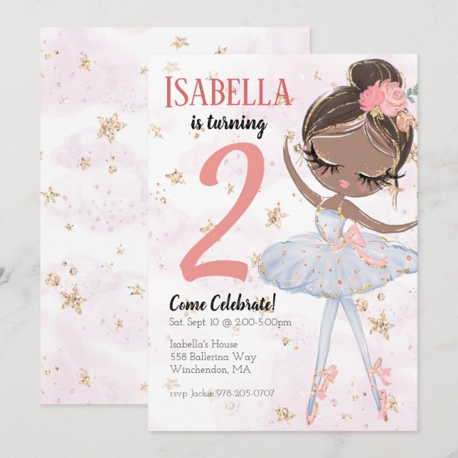 Invitation à la fête d'anniversaire de Black Balle (Devant / Derrière)