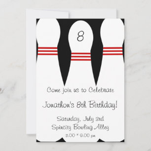 Invitation à la fête d'anniversaire de Bowling