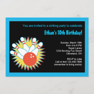 Invitation à la fête d'anniversaire de Bowling
