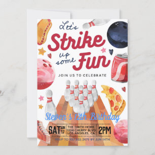 Invitation à la fête d'anniversaire de Bowling