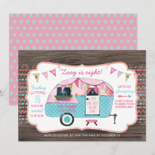 Invitation à la fête d'anniversaire de camping - G